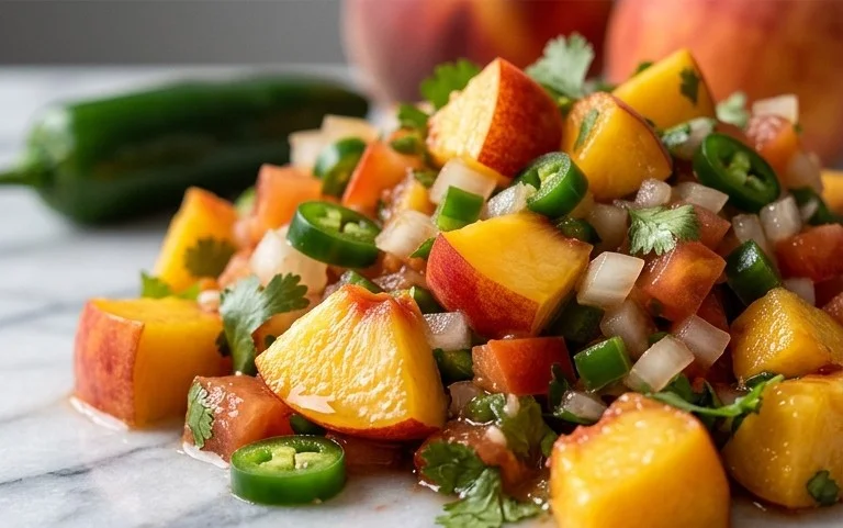 Sweet & Spicy Peach Salsa Canning Recipe