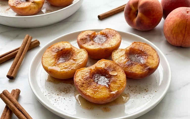 Cinnamon Sugar Baked Peaches